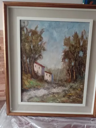 Quadro olio su tela con cornice dorata