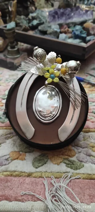 Ferro di cavallo argento e cuoio