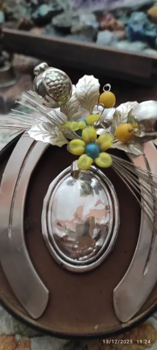 Ferro di cavallo argento e cuoio