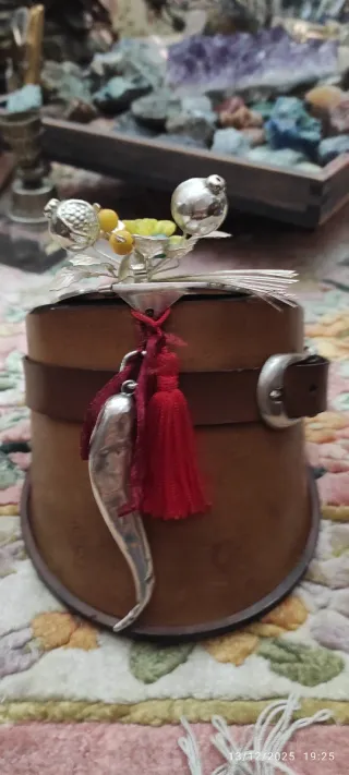 Ferro di cavallo argento e cuoio