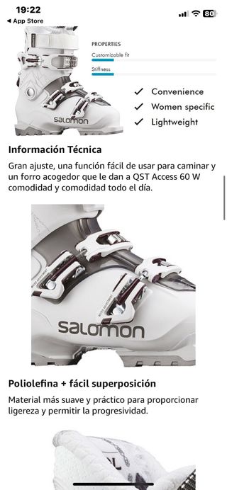 Botas esqui mujer Salomon