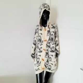 Cardigan invernale, lungo ,cappuccio,  animali, M