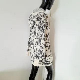Cardigan invernale, lungo ,cappuccio,  animali, M