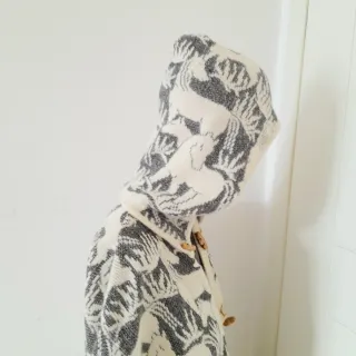 Cardigan invernale, lungo ,cappuccio,  animali, M