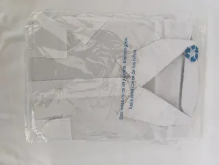 Camisa blanca hombre con galoneras talla L