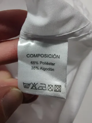 Camisa blanca hombre con galoneras talla L