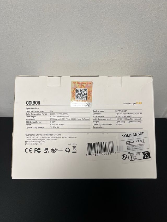 Luz Video COLBOR CL60 65W COB