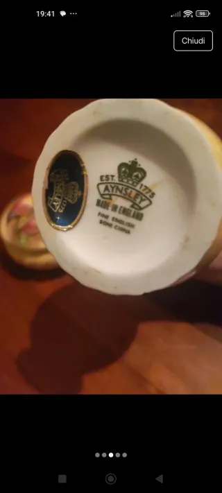 Vaso e portaoggetti Aynsley decorati frutta