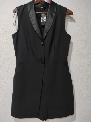 Mono corto negro cuello smoking