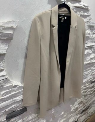 Chaqueta americana beige mujer