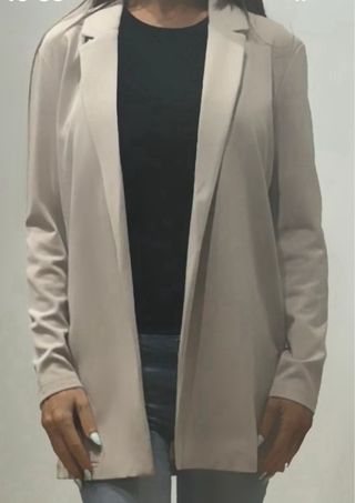 Chaqueta americana beige mujer