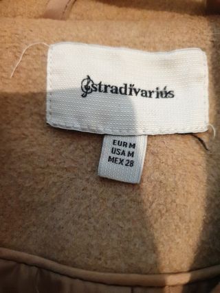 Abrigo paño Stradivarius Beige Talla M