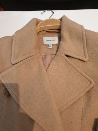 Abrigo paño Stradivarius Beige Talla M