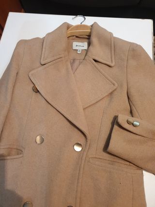 Abrigo paño Stradivarius Beige Talla M