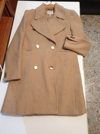 Abrigo paño Stradivarius Beige Talla M