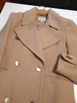 Abrigo paño Stradivarius Beige Talla M