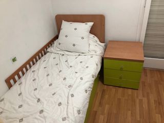 Juego de dormitorio: Cama nido individual y mesita