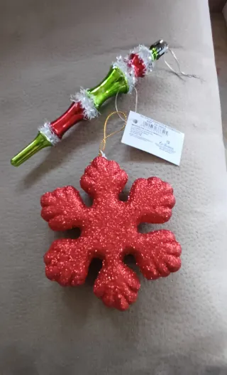 Adornos Navideños Copo de Nieve Rojo
