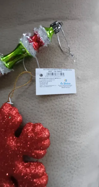 Adornos Navideños Copo de Nieve Rojo