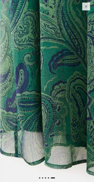 Vestido estampado verde con cinturón - Mango