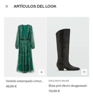 Vestido estampado verde con cinturón - Mango