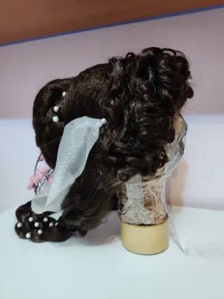 Parrucca Morena Fatta a Mano per Teatro