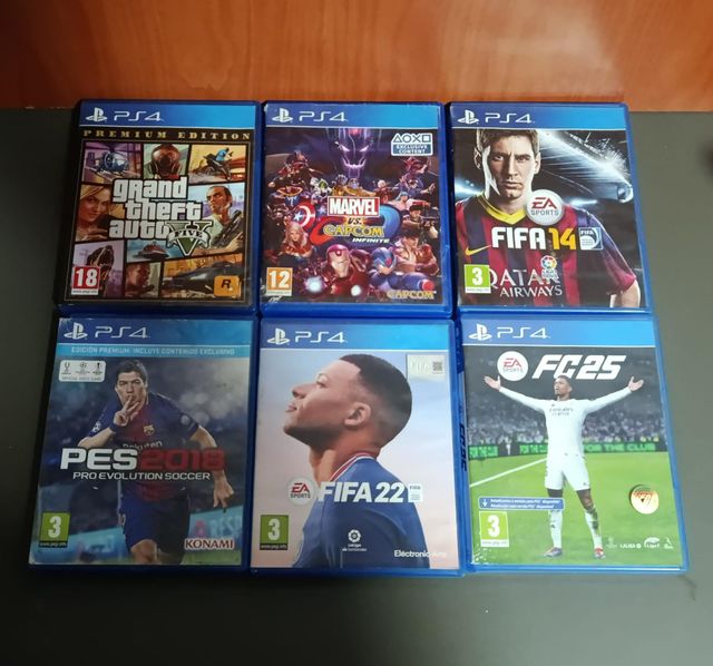 Cajas vacias manuales PS4 (Grand Theft Auto, FIFA)