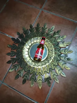 Specchio Sole in Metallo Dorato