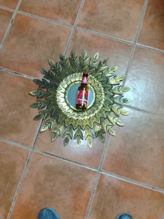 Specchio Sole in Metallo Dorato