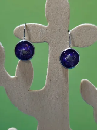 Lote pendientes flores resina UV