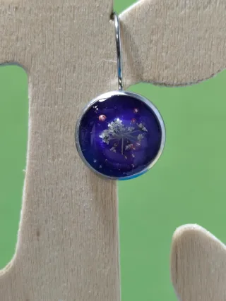 Lote pendientes flores resina UV