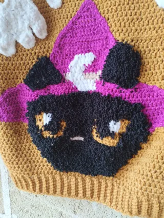 Maglione uncinetto fatto a mano gatto