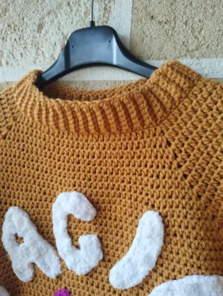 Maglione uncinetto fatto a mano gatto