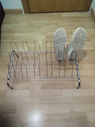 Zapatero Metálico Plateado