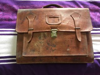 MALETINES ANTIGUOS DE PIEL GENUINA CON LLAVE