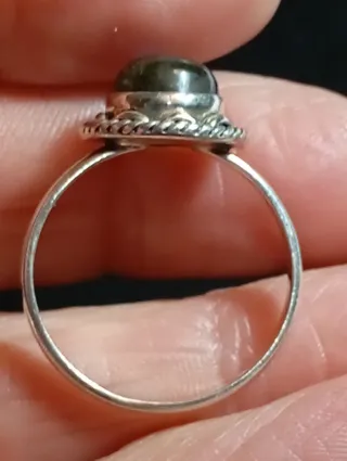 Anillo Plata Ley Labradorita Azul