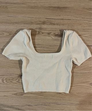 Top corto donna Bershka – crema – taglia S