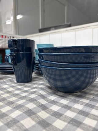 Set di stoviglie blu 16 pezzi