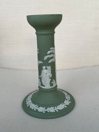 Candelabro Wedgwood in porcellana Jaspe Verde