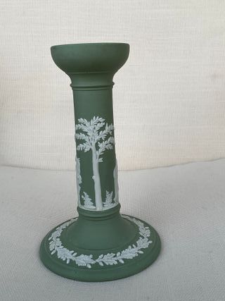 Candelabro Wedgwood in porcellana Jaspe Verde