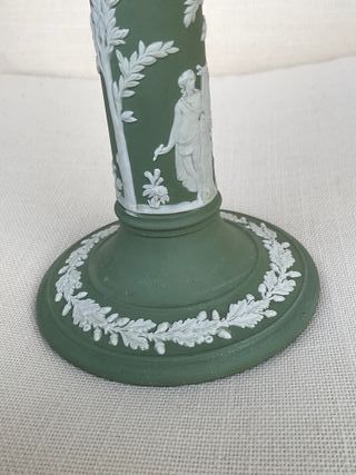 Candelabro Wedgwood in porcellana Jaspe Verde
