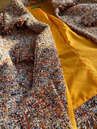 Chaqueta Benetton Tweed Estilo Chanel Multicolor