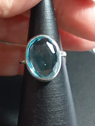 Anillo Plata Ley topacio rutilado