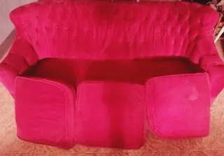 AFFARE! Divano in velluto rosso a 3 posti