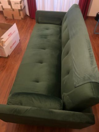 Divano letto 3 posti Deghi velluto verde