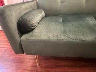 Divano letto 3 posti Deghi velluto verde