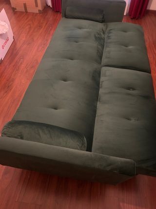 Divano letto 3 posti Deghi velluto verde