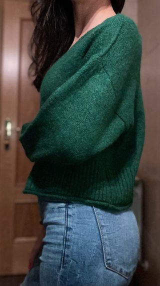 Stradivarius cárdigan verde corto talla XS