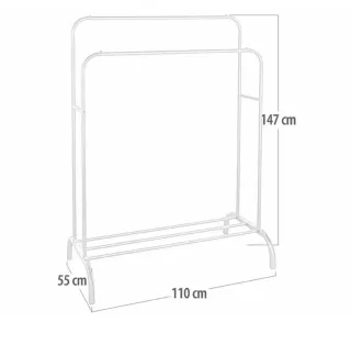 Appendiabiti doppio bianco 147x110x55 cm