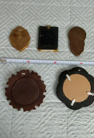 Set di 5 mini specchi decorativi artigianali